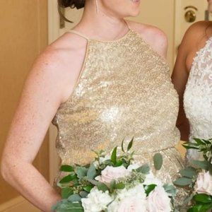 Champagne/Gold sequin bridesmaid dress